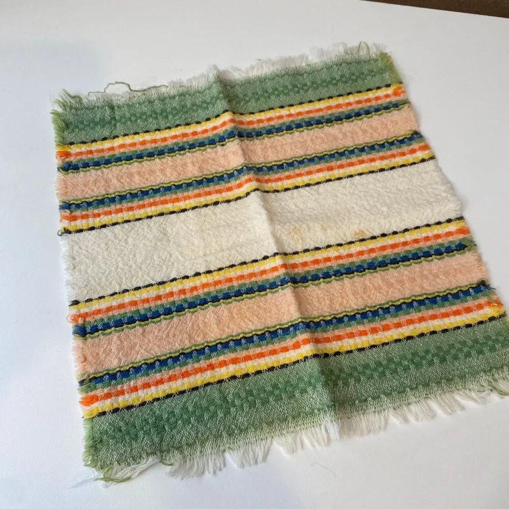 VTG Turkish Tablecloth & 4‎ Cotton Napkins Striped Picnic Set 5 Pc